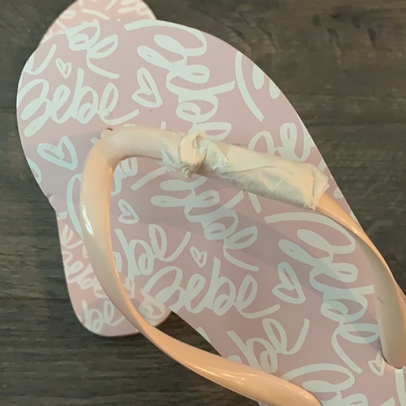Bebe Light pink logo flip flops - Picture 3 of 4